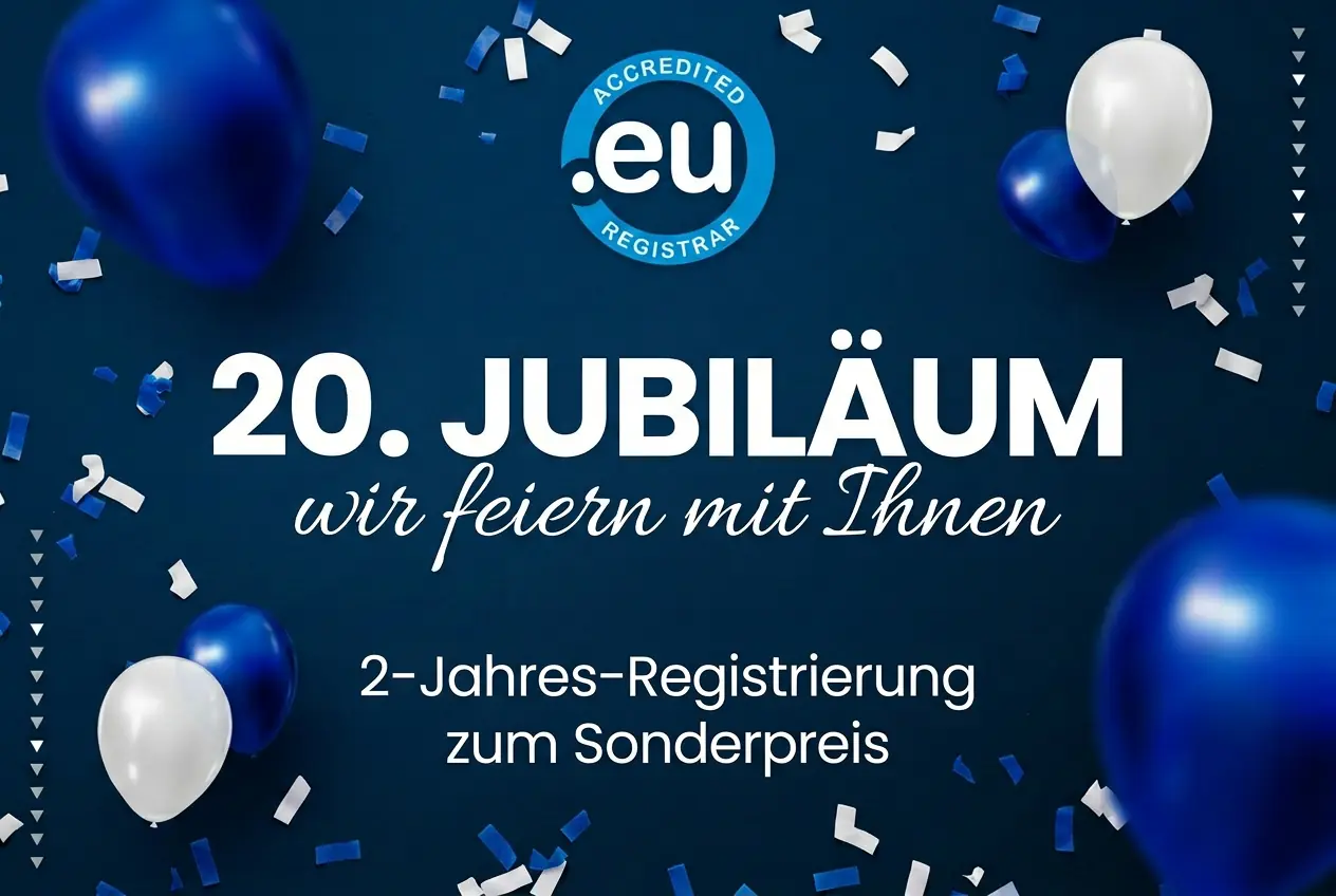 Logo 20 Jahre .eu-Domain: Sichern Sie sich Ihre Europa-Identität zum Jubiläumspreis!