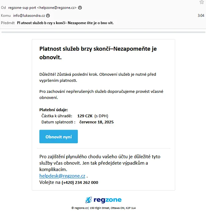Betrügerische E-Mail